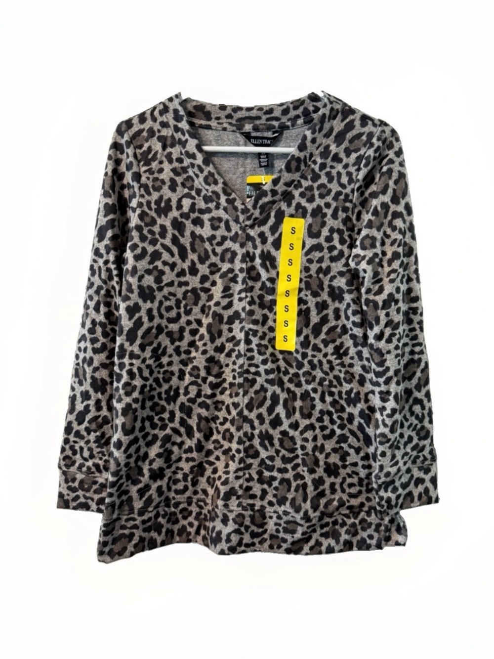 Ellen Tracy leopard print pullover shirt Sz small